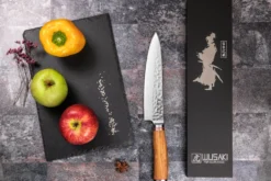 Couteau de chef Wusaki Damas 10Cr 20cm manche en olivier