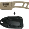 Couteau de cou Esee Candiru Dark Earth CAN-DE lame acier carbone 5,1cm manche ajouré en acier + étui