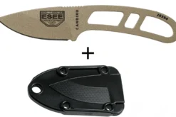 Couteau de cou Esee Candiru Dark Earth CAN-DE lame acier carbone 5,1cm manche ajouré en acier + étui
