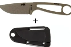 Couteau de cou Esee Dark Earth Izula IZULA-DE lame acier carbone 6,7cm manche en acier + étui