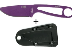 Couteau de cou Esee Izula IZULA-PURP-BLK lame acier carbone 6,2cm manche troué acier + étui noir