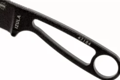 Couteau de cou Esee Izula IZULA-B lame acier carbone 6,2cm manche ajouré acier noir + étui