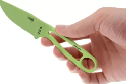 Couteau de cou Esee Izula Venom Green IZULA-VG lame acier carbone 6,7cm manche ajouré en acier + étui