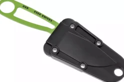 Couteau de cou Esee Izula Venom Green IZULA-VG lame acier carbone 6,7cm manche ajouré en acier + étui