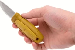 Couteau de poche Mora Eldris 12650 lame inox 5,9cm manche caoutchouc jaune + étui