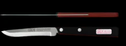 Couteau de table GÜDE Universel 10cm micro-denté manche noir/rouge