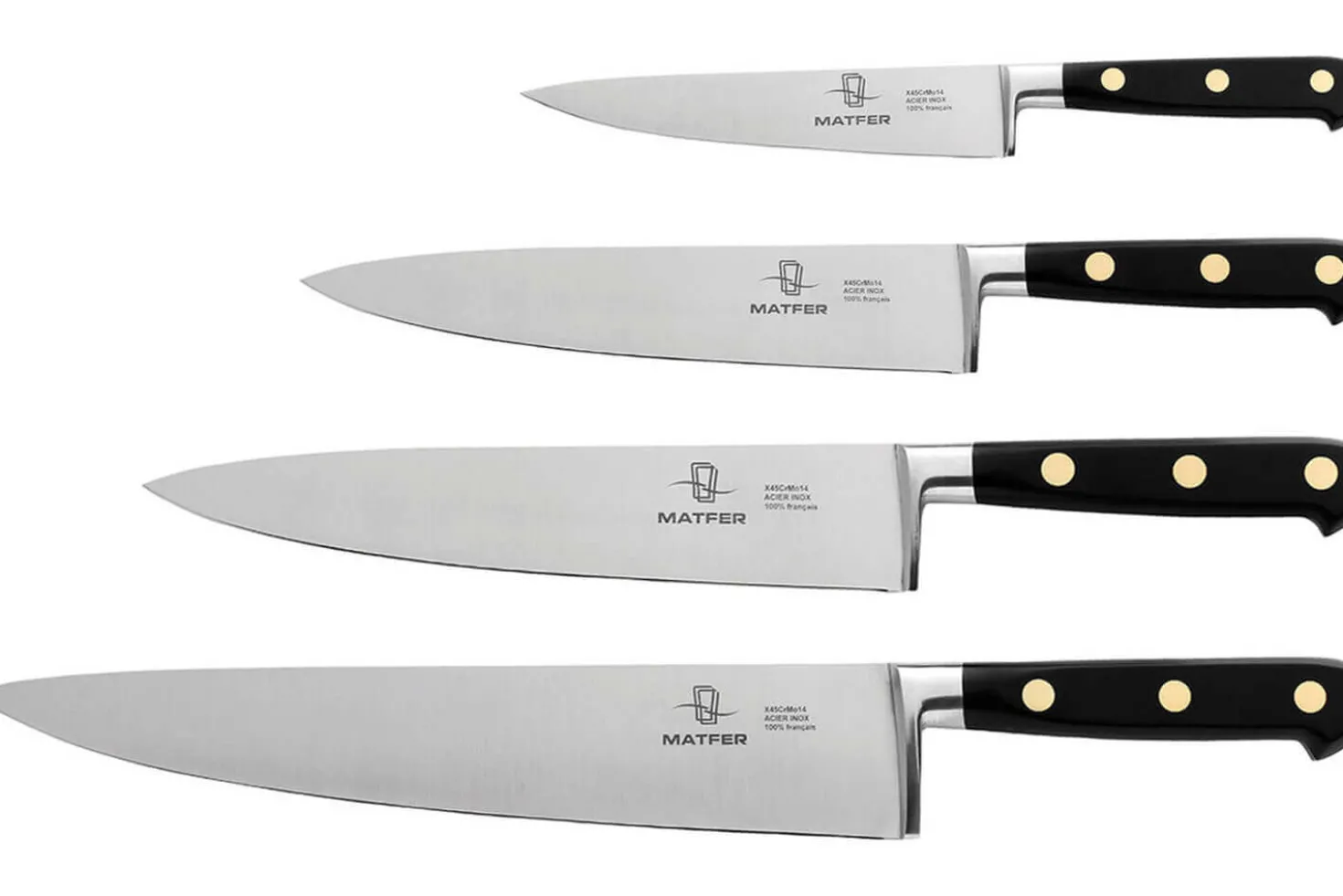 Couteau de tour/chef forgé Matfer manche en ABS 3 rivets 25cm