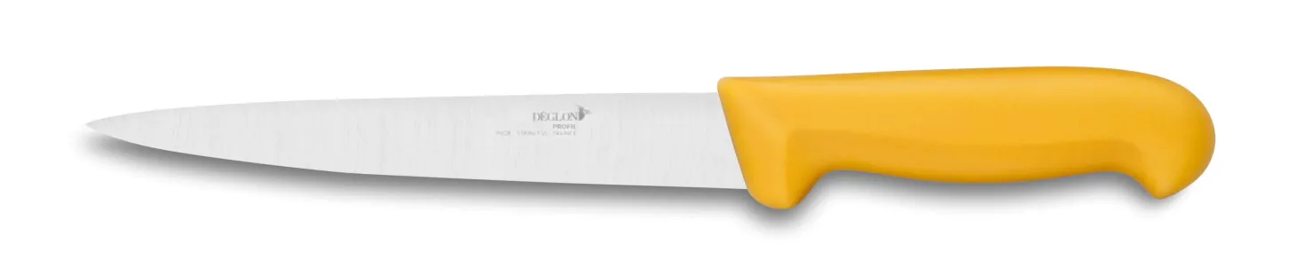 Couteau à dénerver professionnel Déglon Profil flexible 20cm - manche jaune