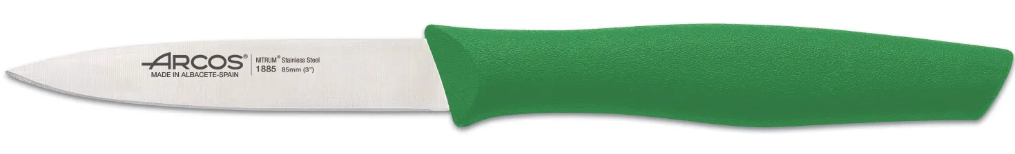 Couteau d'office acier Nitrum vert 8.5cm Arcos Nova