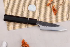 Couteau d'office 9cm japonais artisanal Naoki Mazaki WS2 Black Nashiji