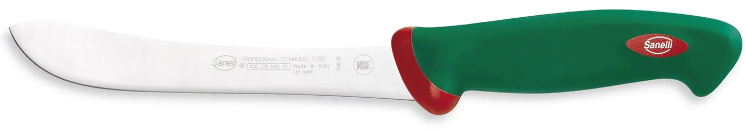 Couteau à dépouiller professionnel SANELLI Premana lame 18cm manche vert