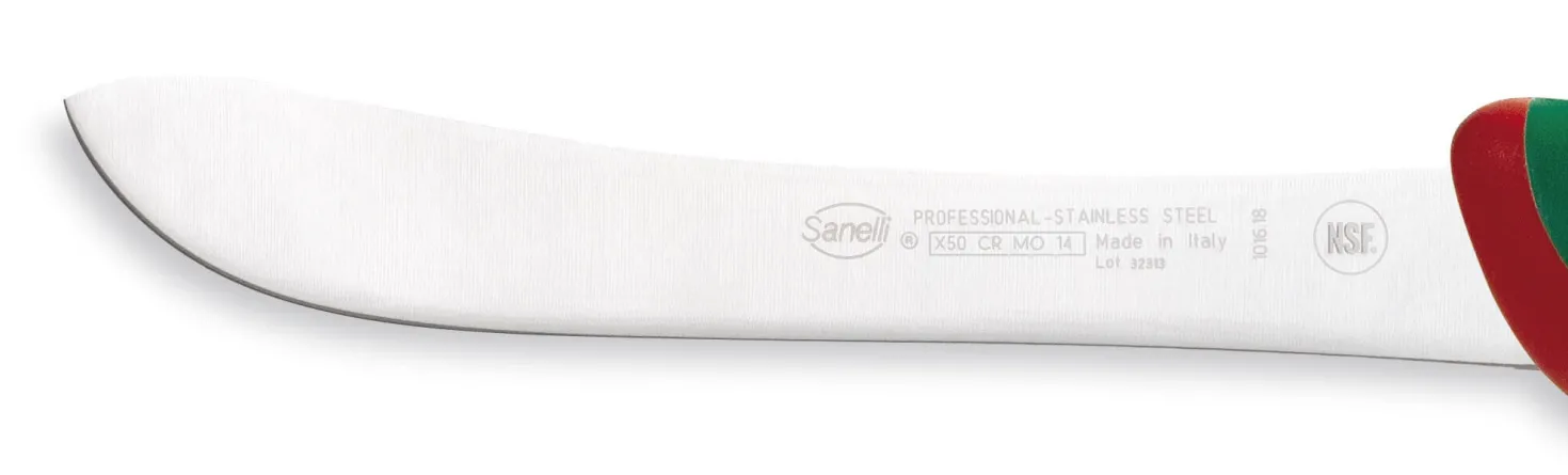 Couteau à dépouiller professionnel SANELLI Premana lame 18cm manche vert