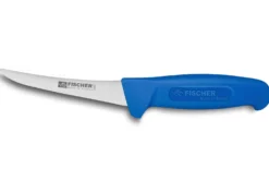 Couteau à désosser professionnel Fischer HACCP lame courbée 15cm manche bleu
