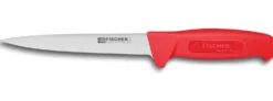 Couteau à désosser professionnel Fischer HACCP lame usée 17cm manche rouge