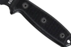 Couteau Esee 3 ESEE-3MIL-S-BLK lame semi-dentée acier carbone 8,8cm manche G10 noir + étui