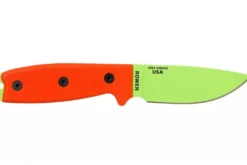 Couteau Esee 3 ESEE-3PM-VG lame acier carbone venom green 8,8cm manche G10 orange + étui