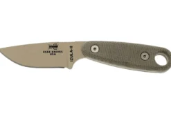 Couteau Esee Izula II DT lame acier carbone 6,2cm manche micarta désert + étui
