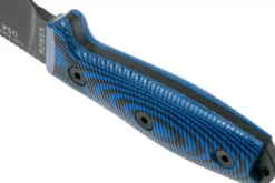 Couteau Esee 4 4PB-008 lame acier carbone 11,6cm manche G10 bleu et noir + étui