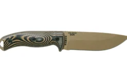 Couteau Esee 5 5PDE-005 lame acier carbone 13,2cm manche G10 coyote/noir + étui
