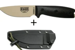Couteau Esee 3 3PMDT-004 lame acier carbone 8,8cm manche G10 noir et rouge + étui