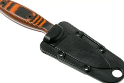 Couteau Esee Xancudo XAN2-006 lame acier inox 7,5cm manche G10 orange et noir + étui