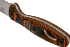 Couteau Esee Xancudo XAN1-006 lame acier inox 7,5cm manche troué G10 orange et noir + étui