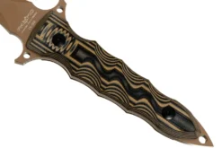Couteau Fox Military Modras FX.508 lame 17,5cm manche G10 marron/noir + étui en cuir