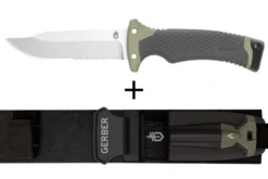Couteau Gerber New Ultimate GE001830 lame semi-dentée 12cm manche en polypropylène + étui en nylon