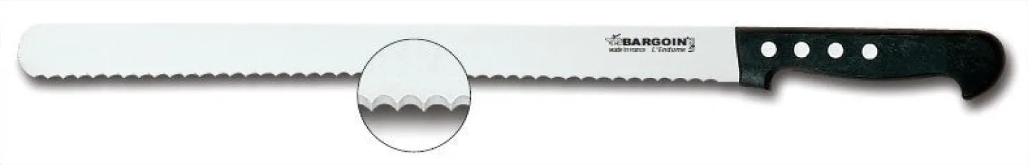 Couteau à génoise lame dentelée Bargoin - 38cm 4 rivets
