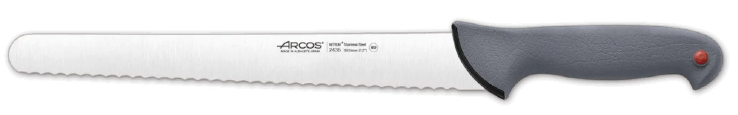 Couteau à génoise professionnel Arcos Colour Prof semi flexible dentelé 30cm