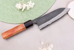 Couteau gyuto 15cm japonais artisanal Masashi Yamamoto BS1 Black Nashiji