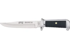 Couteau Herbertz Bowie 106415 lame 15,5cm manche zinc et cuir + étui en cuir