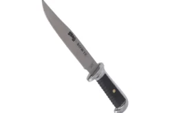 Couteau Herbertz Bowie 106415 lame 15,5cm manche zinc et cuir + étui en cuir