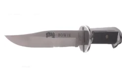 Couteau Herbertz Bowie 106415 lame 15,5cm manche zinc et cuir + étui en cuir