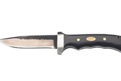 Couteau Herbertz 593413 lame damassée 12cm manche pakkawood riveté + étui en cuir