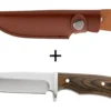 Couteau Herbertz 105811 lame en inox 10,8cm manche en bois de pakka avec étui en cuir