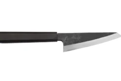 Couteau honesuki 15cm japonais artisanal Hatsukokoro Shirasagi manche en ébène