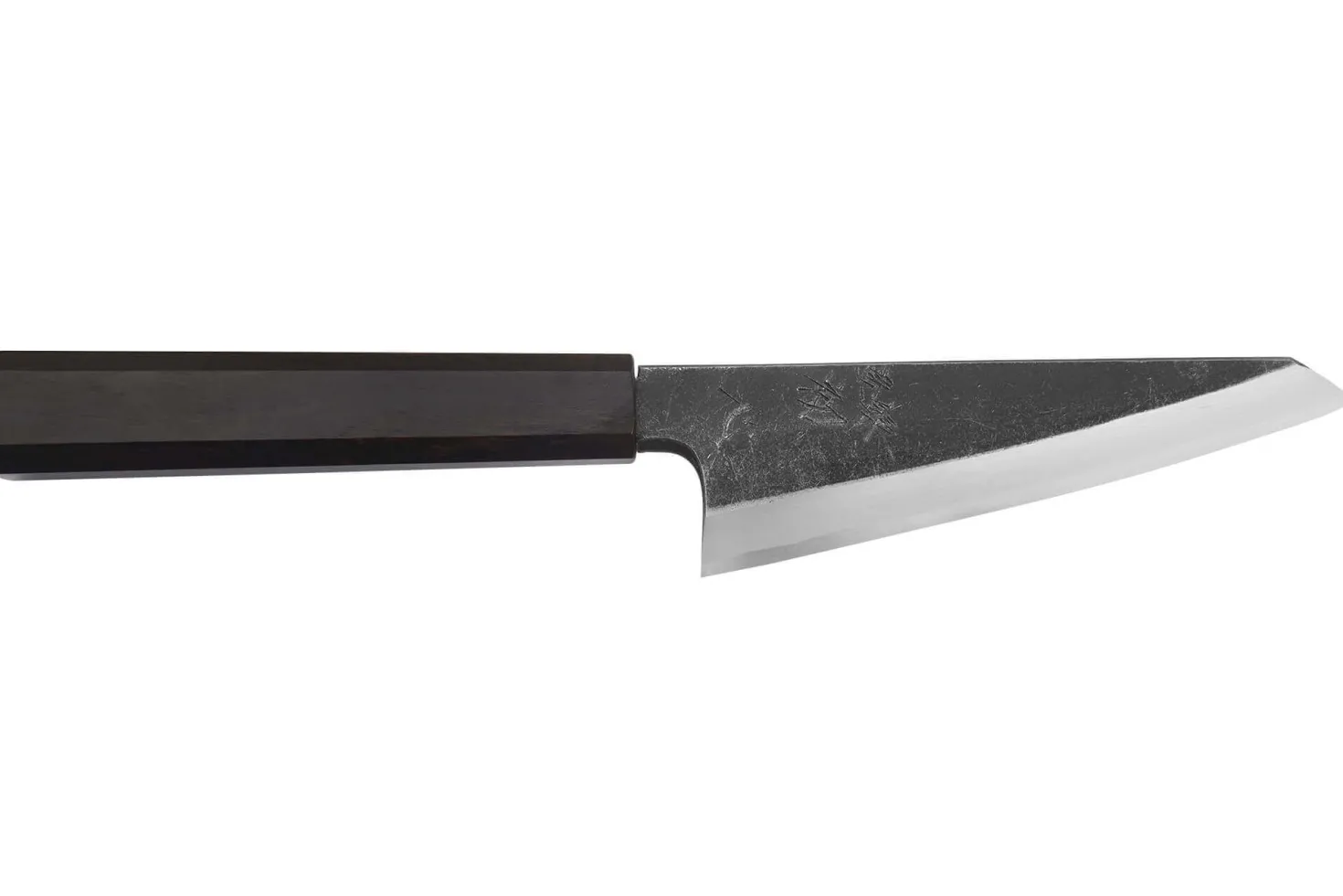 Couteau honesuki 15cm japonais artisanal Hatsukokoro Shirasagi manche en ébène