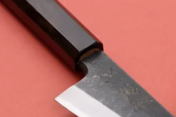 Couteau honesuki 15cm japonais artisanal Hatsukokoro Shirasagi manche en ébène