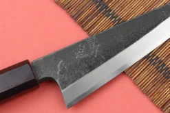 Couteau honesuki 15cm japonais artisanal Hatsukokoro Shirasagi manche en ébène