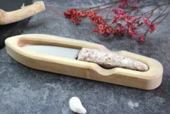 Couteau à huître Charles Canon manche en coquille Saint-Jacques fabriqué en France + coffret en bois