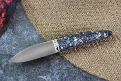 Couteau à huître Charles Canon manche en coquille de moules fabriqué en France + coffret en bois