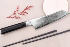 Couteau kengata santoku 16cm japonais Sakai Takayuki Grand Chef Seigaiha Damas 45 couches
