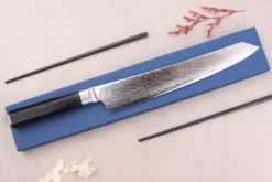 Couteau kengata sujihiki 25cm japonais Sakai Takayuki Grand Chef Seigaiha Damas 45 couches