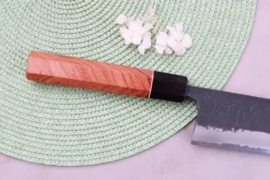 Couteau kiritsuke 24cm japonais artisanal Masashi Yamamoto BS1 Black Nashiji