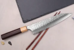 Couteau kiritsuke 21cm japonais artisanal Yoshimi Kato SPG Strix V-Tsuchime