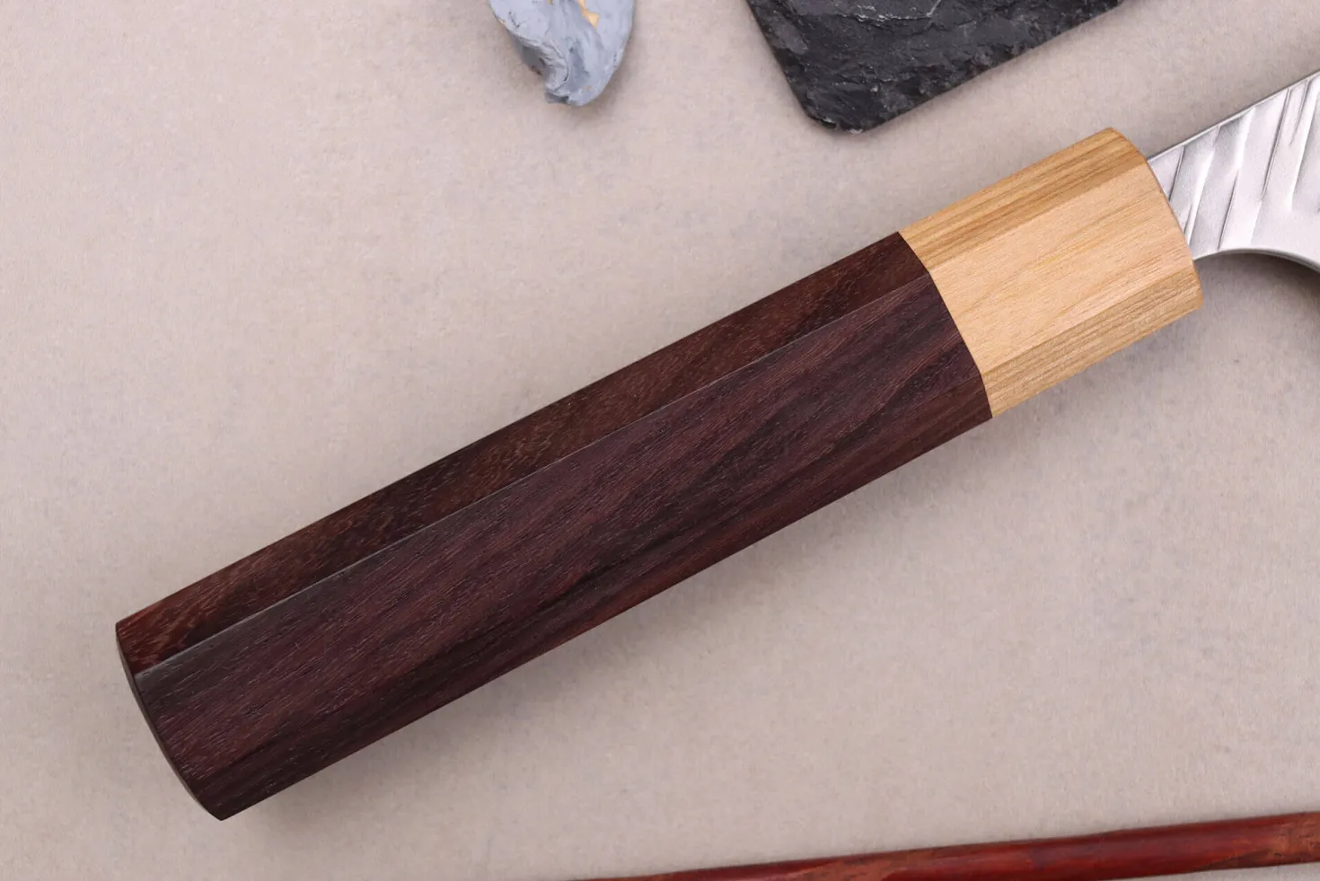 Couteau kiritsuke 21cm japonais artisanal Yoshimi Kato SPG Strix V-Tsuchime