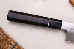 Couteau kiritsuke 21cm japonais artisanal Sukenari ZDP-189 San Maï manche en ébène