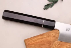 Couteau kiritsuke 24cm japonais artisanal Sukenari ZDP-189 San Maï manche en ébène