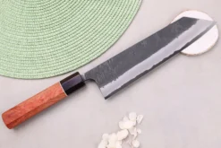 Couteau kiritsuke 21cm japonais artisanal Masashi Yamamoto BS1 Black Nashiji